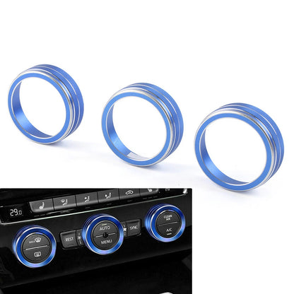 3X AC Climate Control Ring Knob Cover for VW Golf Jetta Tiguan (2015–2023)