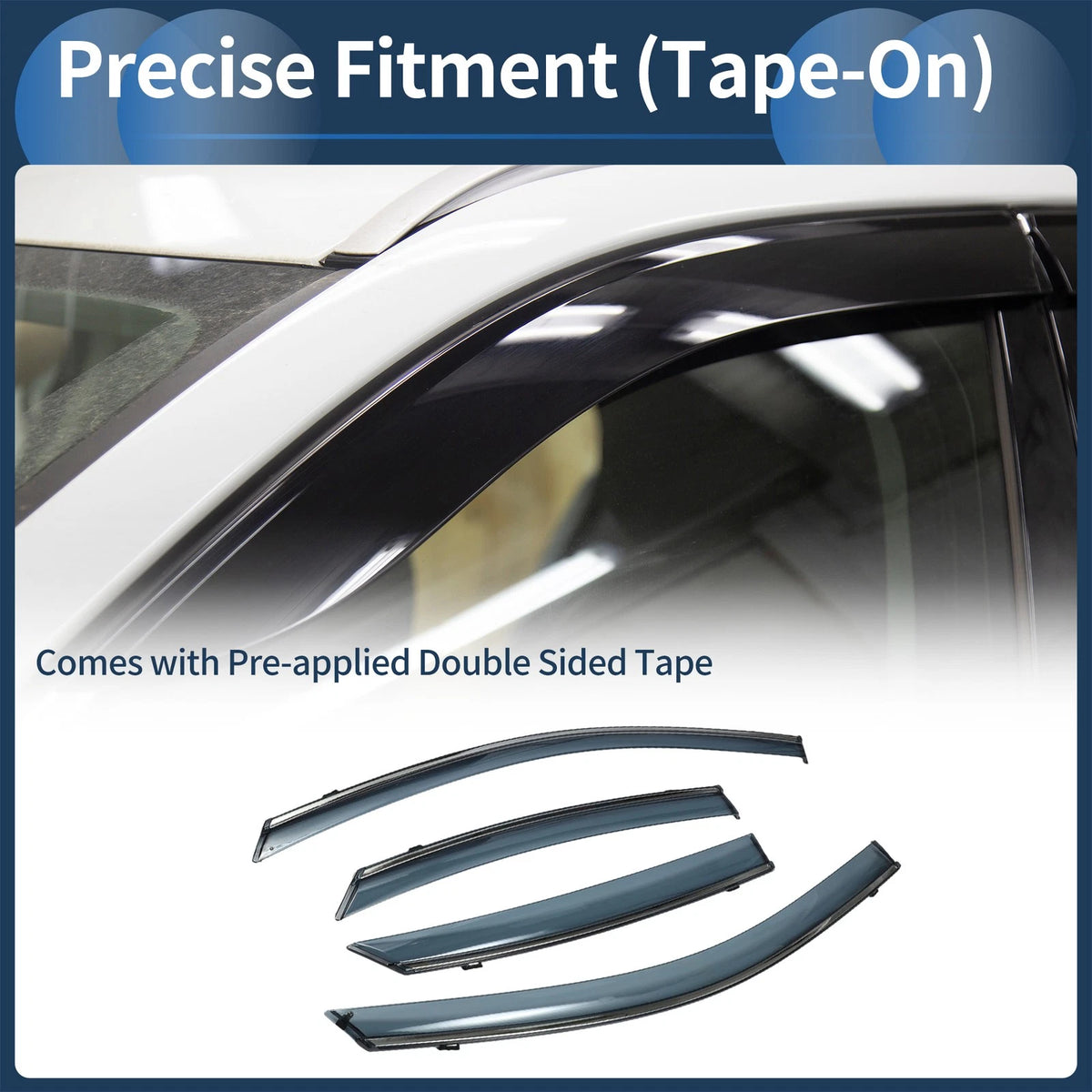 Window Deflectors Side Window Vent Visor Black 1 Set for Toyota Avalon (2019–2022)