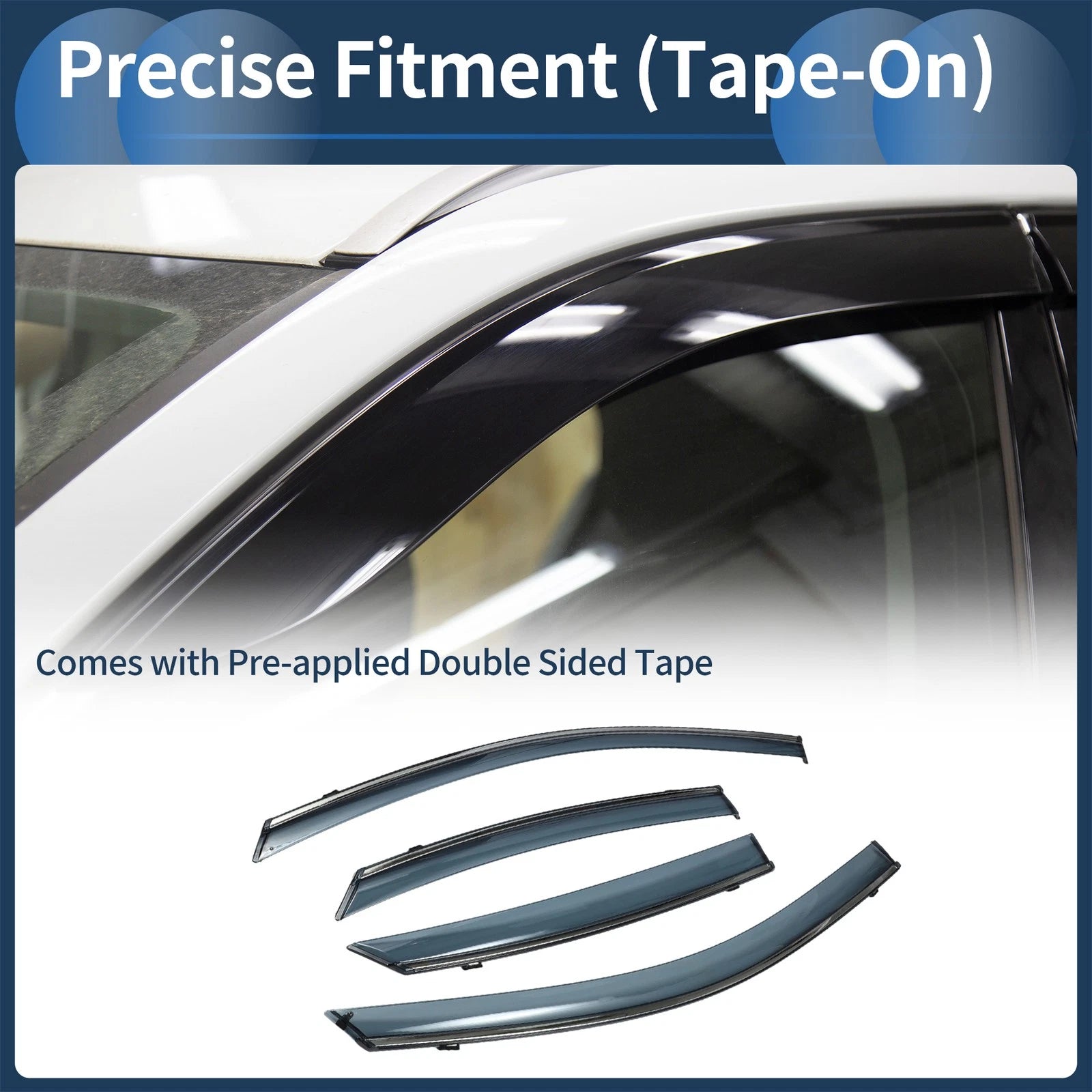 Window Deflectors Side Window Vent Visor Black 1 Set for Toyota Avalon (2019–2022)