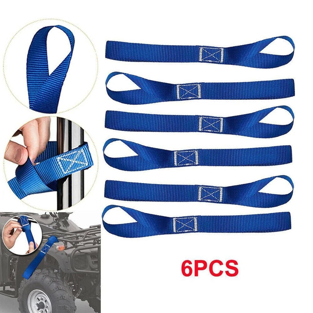 6x Blue Soft Loop Ratchet Luggage Strap Tie Down Straps Motorcycle Motorbike