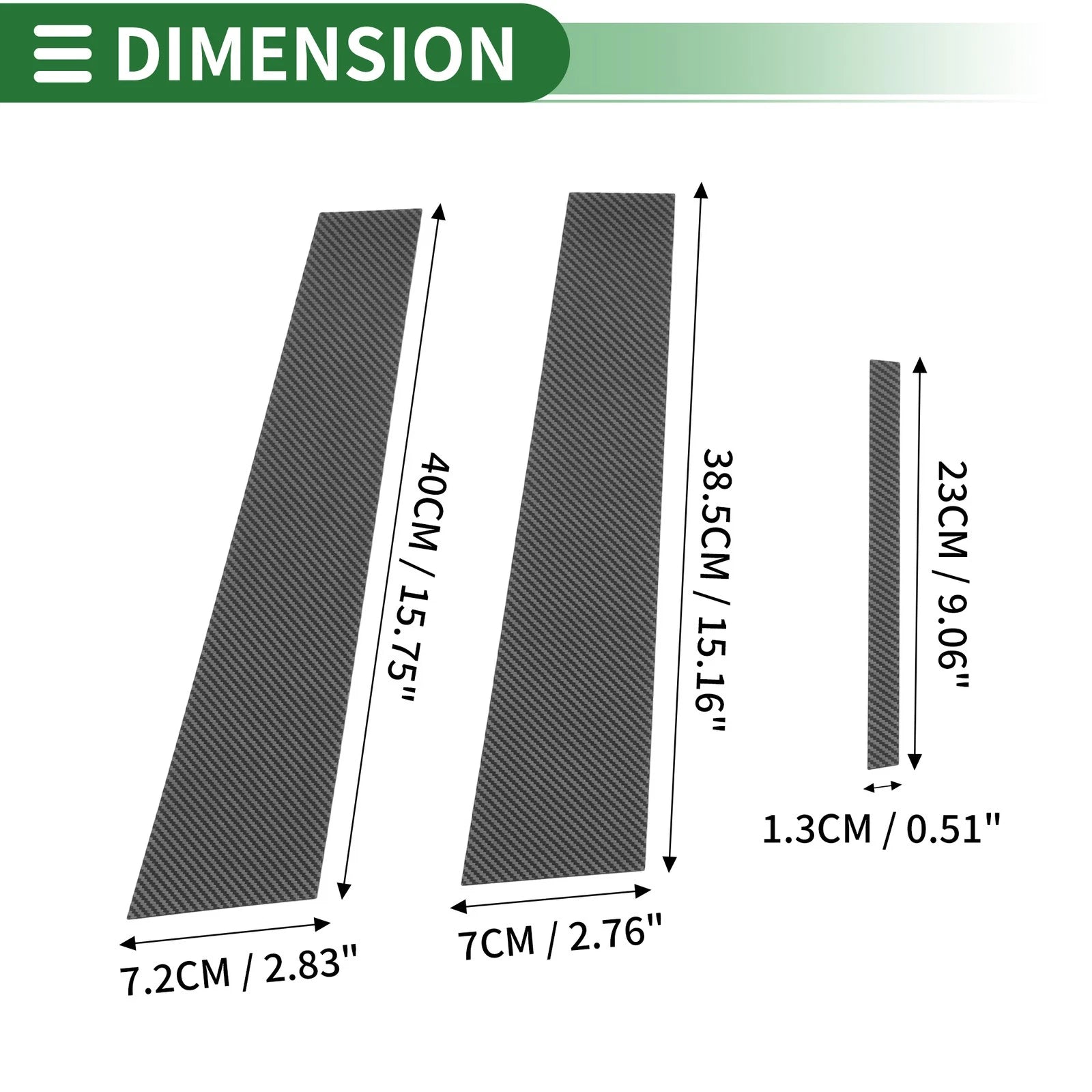 6 Pcs Door Pillar Window Trim Replacement for Dodge Charger (2011–2014)