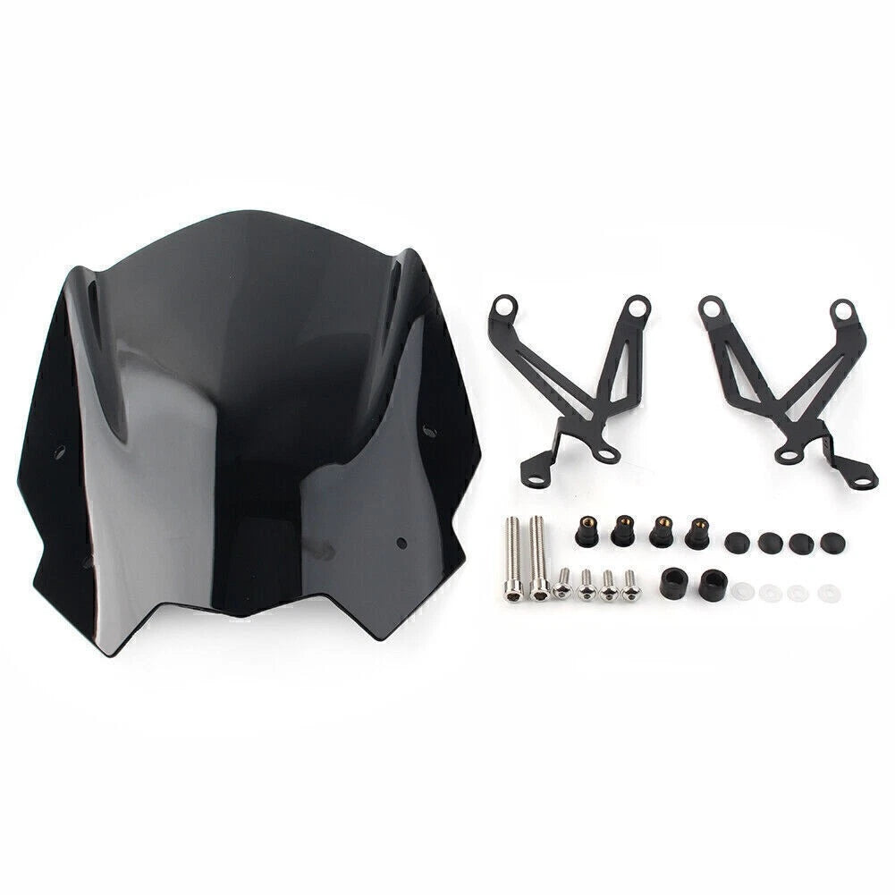 Front Windshield Windscreen for BMW G310R (2016–2021) - Black ABS Plastic