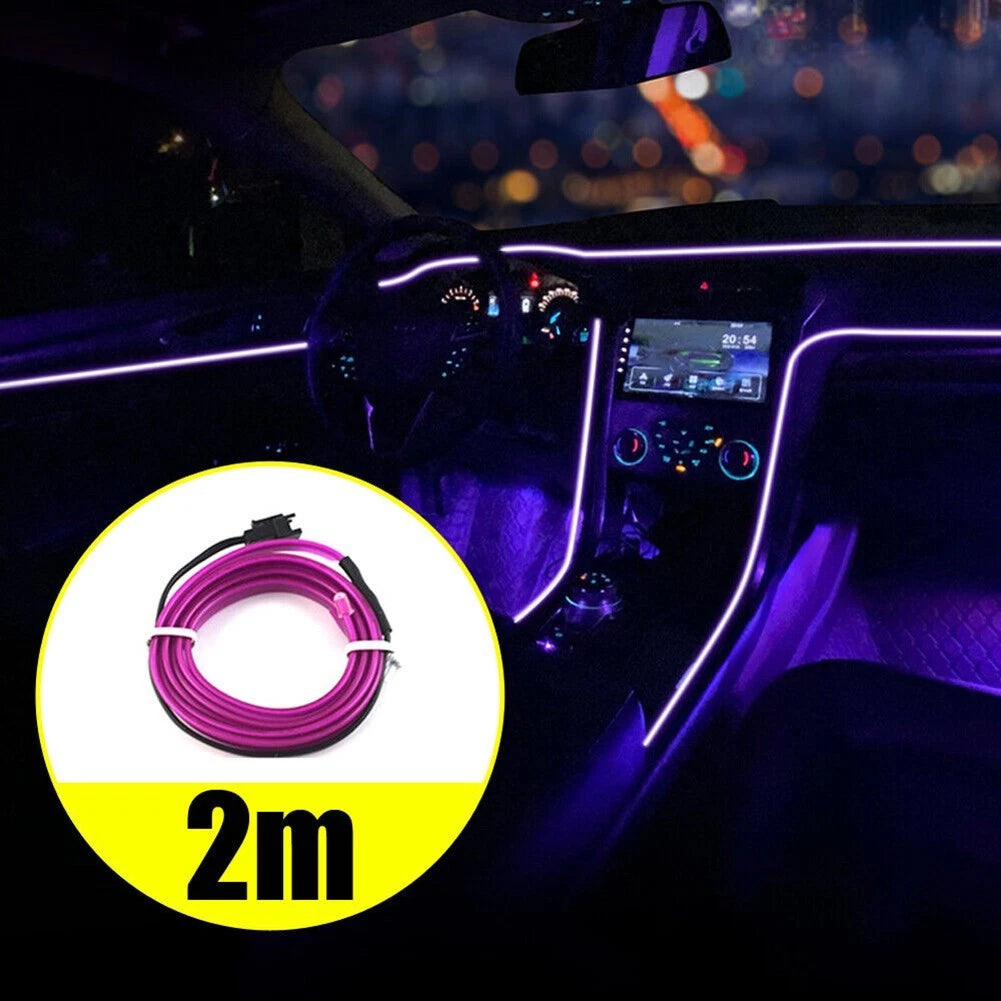 2M Purple LED Interior Atmosphere Strip Light for Auto Car