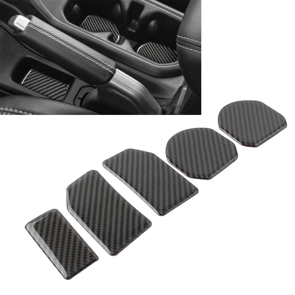 5 Pcs Water Cup Holder Mat Cover Trim for Jeep Wrangler JL (2018–2022)