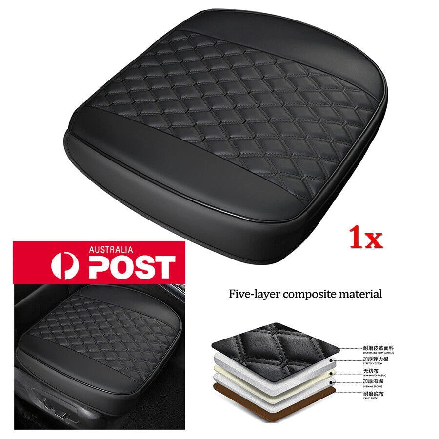 1x Black PU Leather Front Seat Cover for Universal Fit (2010–2023)