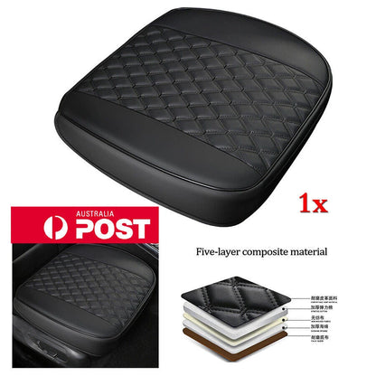 1x Black PU Leather Front Seat Cover for Universal Fit (2010–2023)