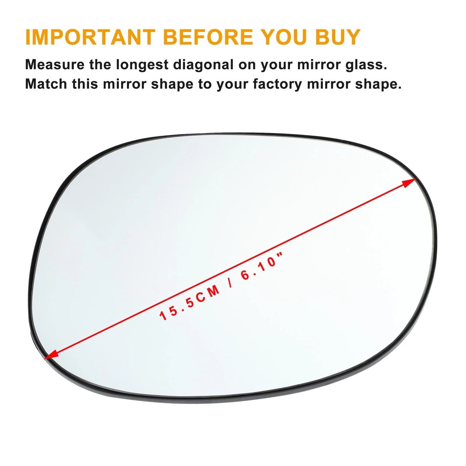 Left Side Heated White Mirror Glass for Citroen C2 C3 (2003–2009)