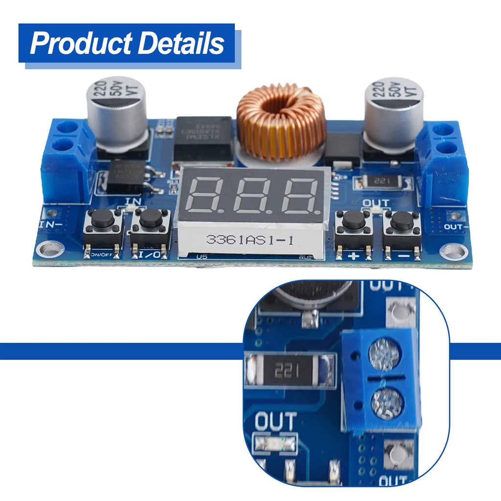 Digital Control CNC Power Supply Adjustable Stepdown 5A 75W with Voltmeter