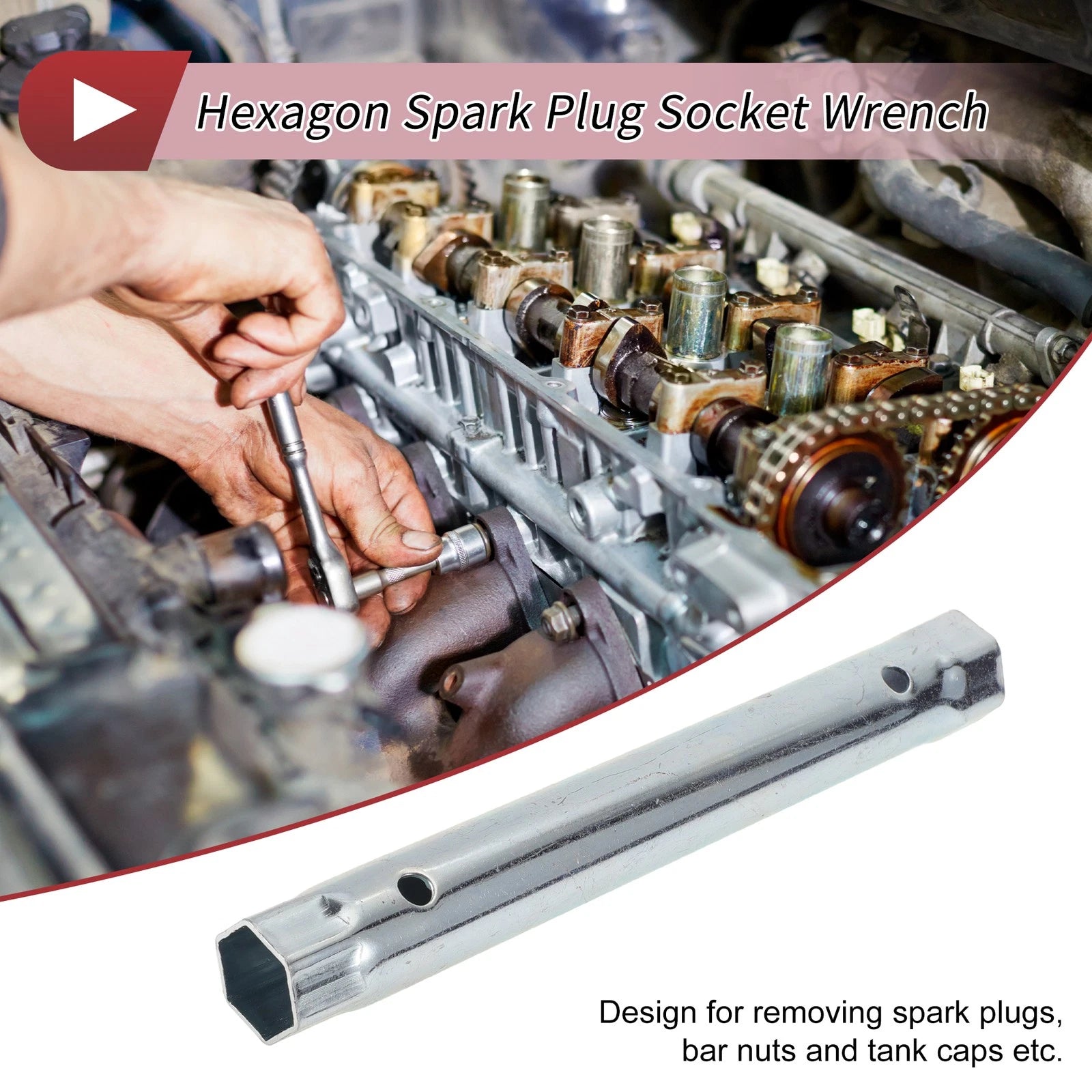 24mm 27mm Hexagon Spark Plug Socket Wrench for Universal Fit