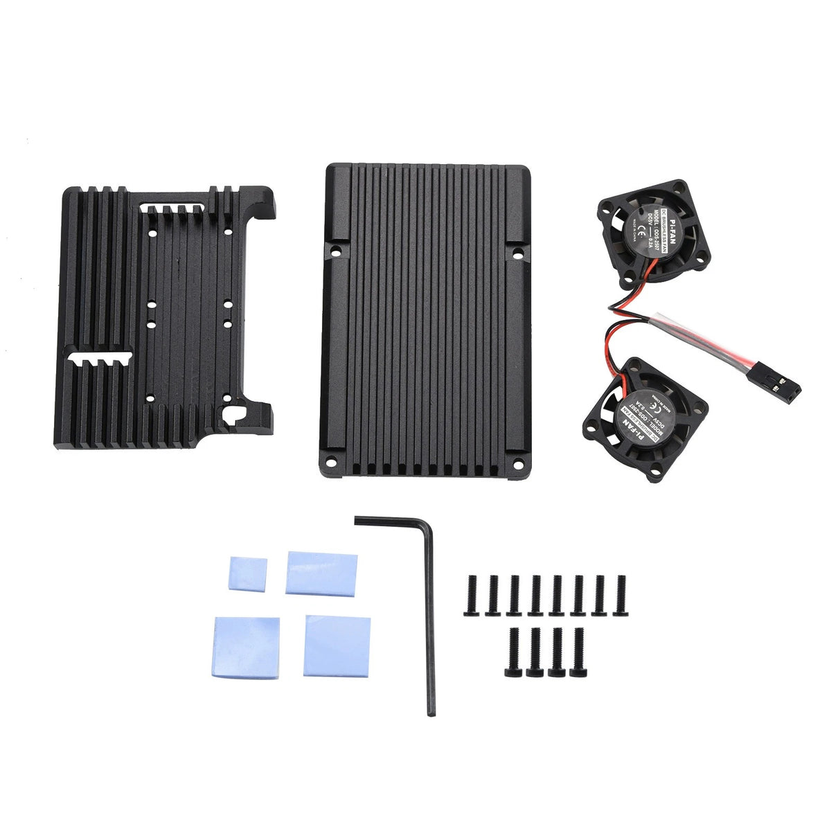 Metal Armor Case Shell with Dual Fan Heatsink for Raspberry Pi 4 Model B (2019–2023)