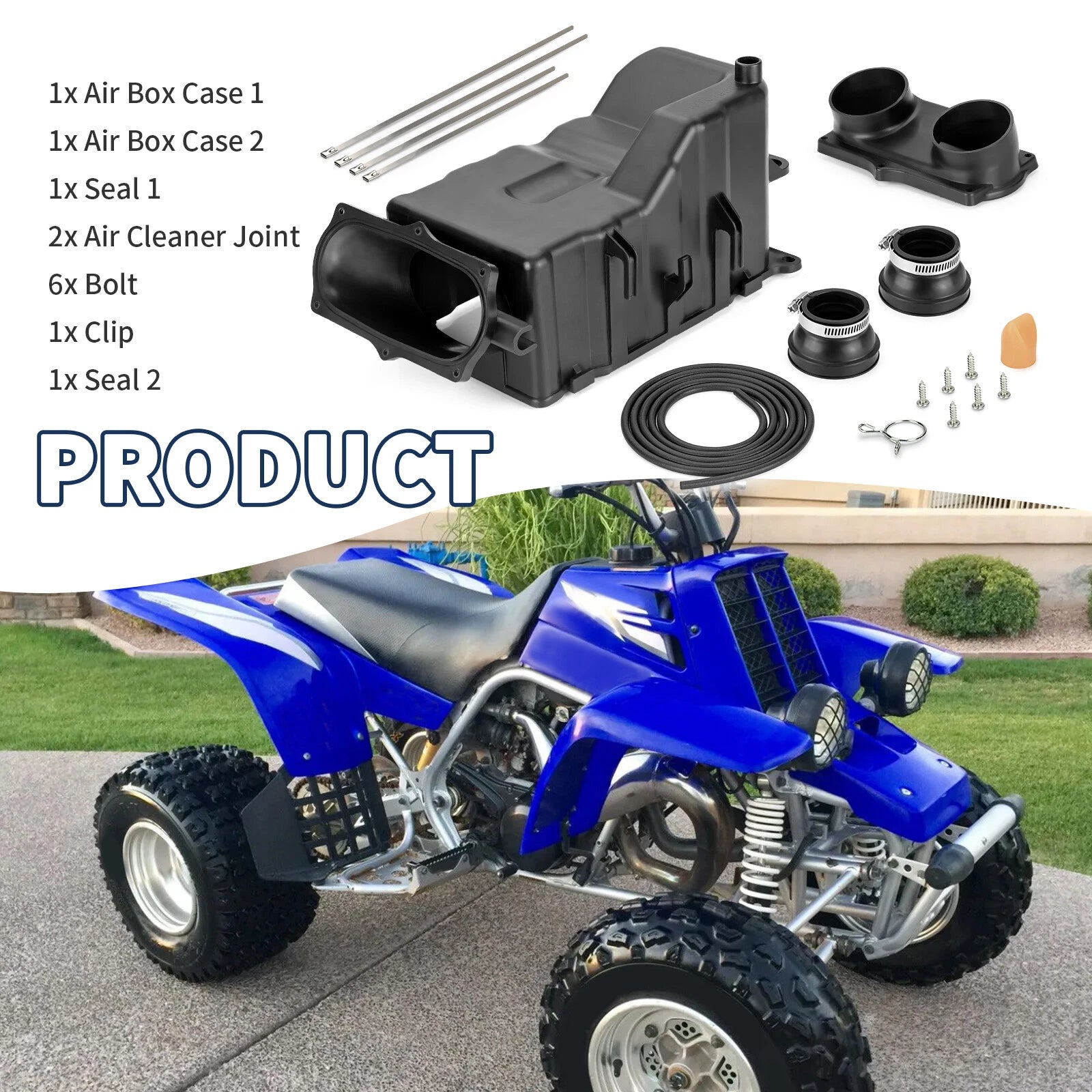 Air Box Case & Air Cleaner Joint & Seal Kit for Yamaha Banshee YFZ350 (1987–2006)