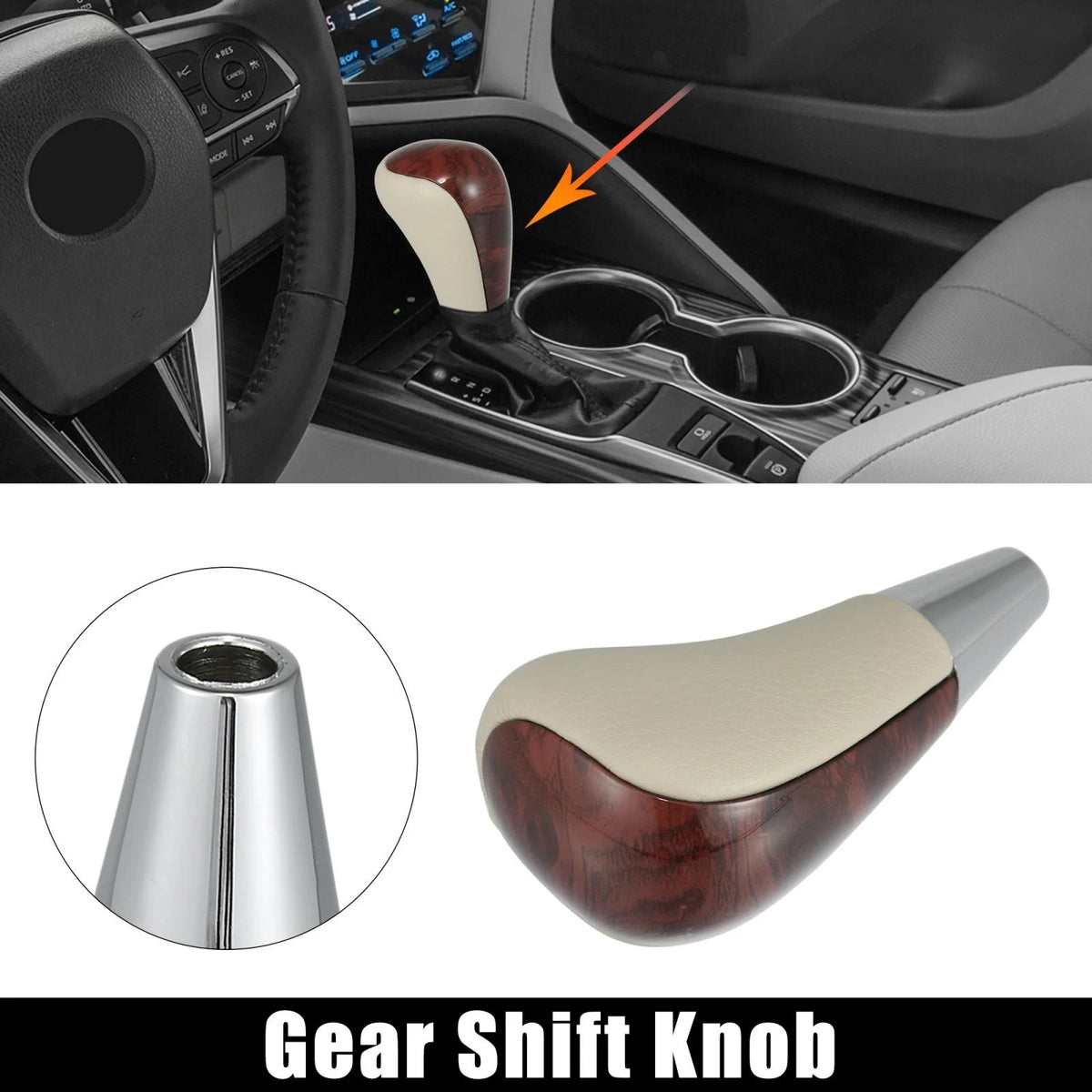 Wood Pattern Gear Shift Knob Replacement for Toyota Lexus (Beige, 2010–2024)