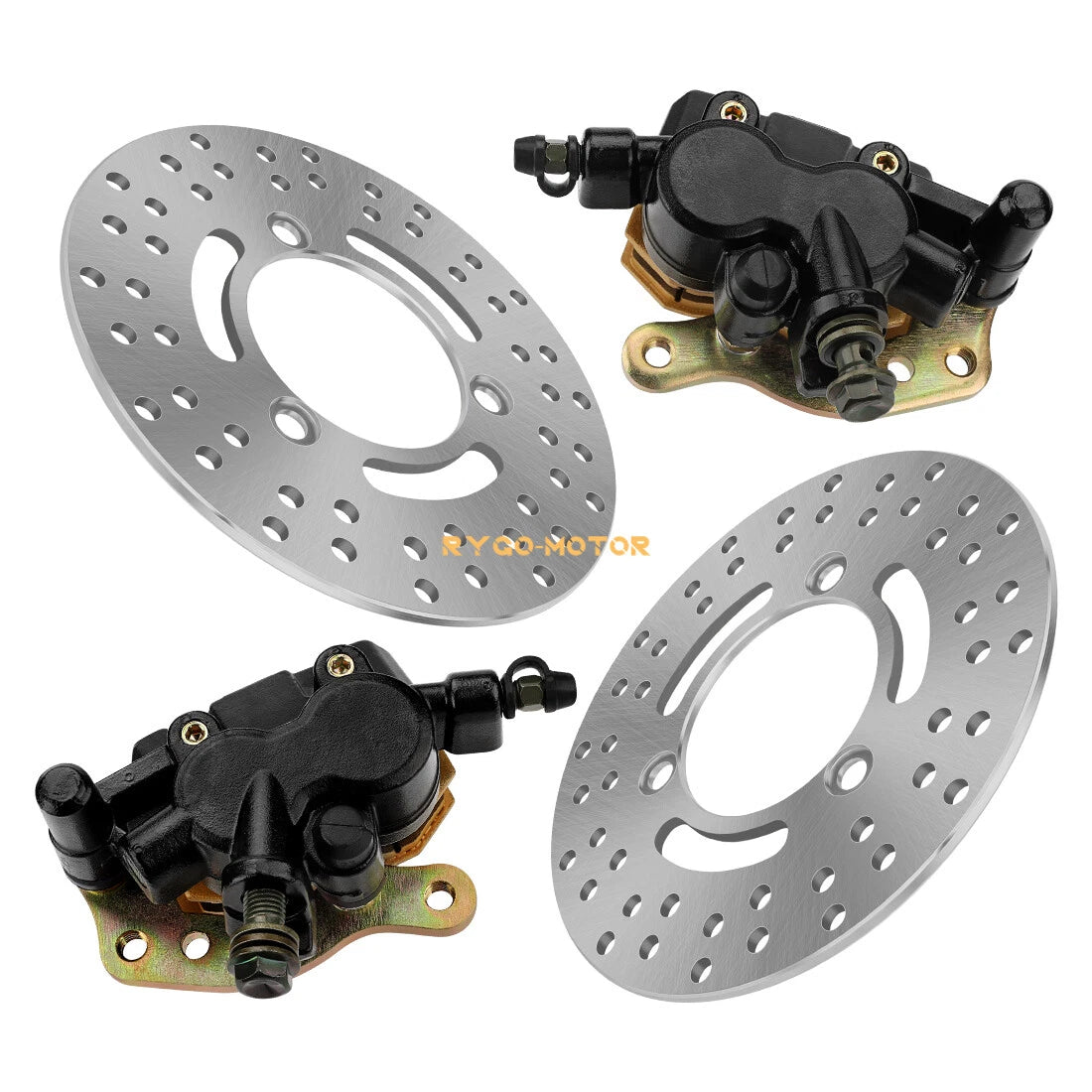 Front Brake Calipers & Rotors for Kawasaki Bayou 300 KLF300C (1989–2004)