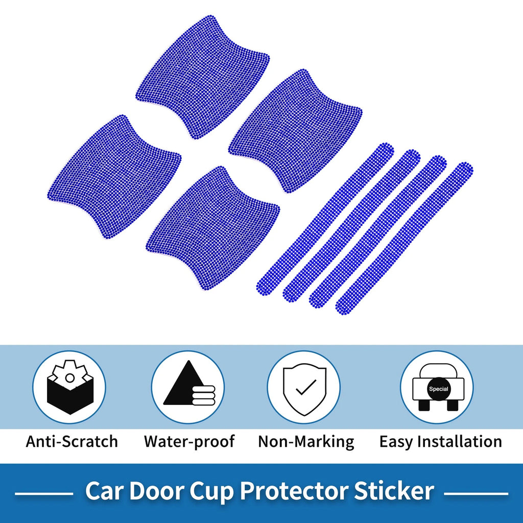 Door Handle Scratch Protector for Universal Use (8x10cm, Blue)