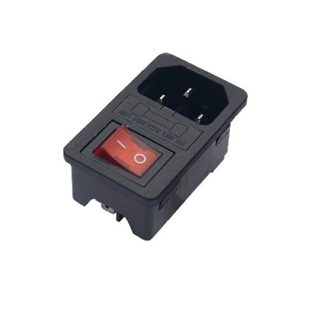 3-in-1 AC Power Socket for with Switch, LED Light, Fuse