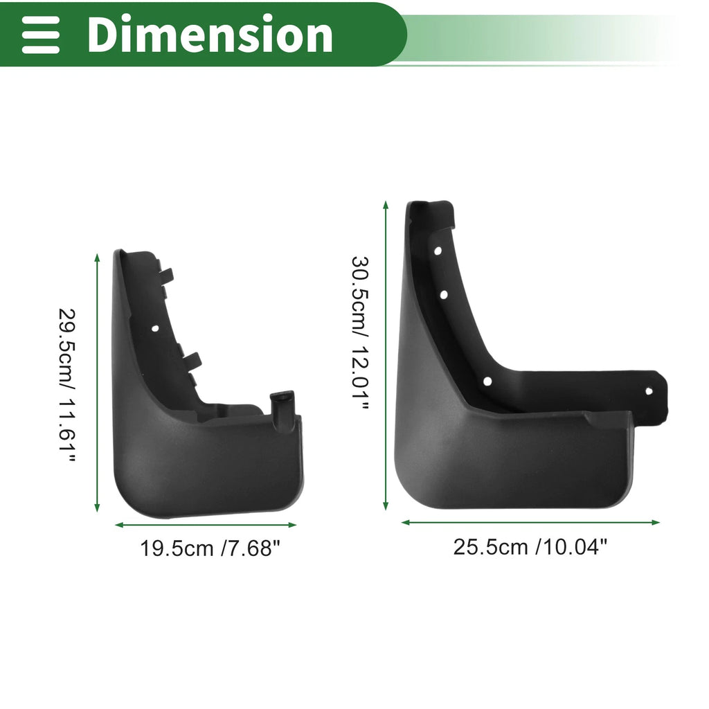 Mud Flaps Splash Guards for Lincoln Aviator (2019–2022) W/ Mounts