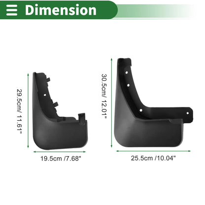 Mud Flaps Splash Guards for Lincoln Aviator (2019–2022) W/ Mounts