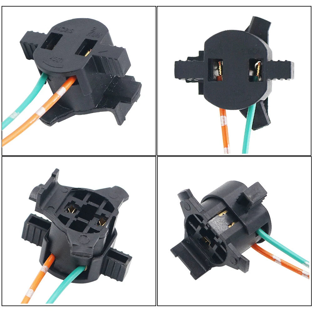 2 Light Bulb Base Holder H7 Connector Wiring Harness for Mitsubishi