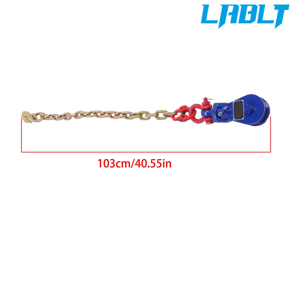 2X Snatch Block W/G80 Chain 3" Sheave for Winch Towing Rope