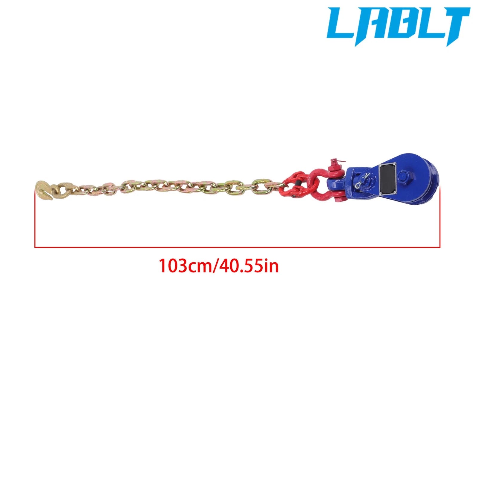2X Snatch Block W/G80 Chain 3" Sheave for Winch Towing Rope