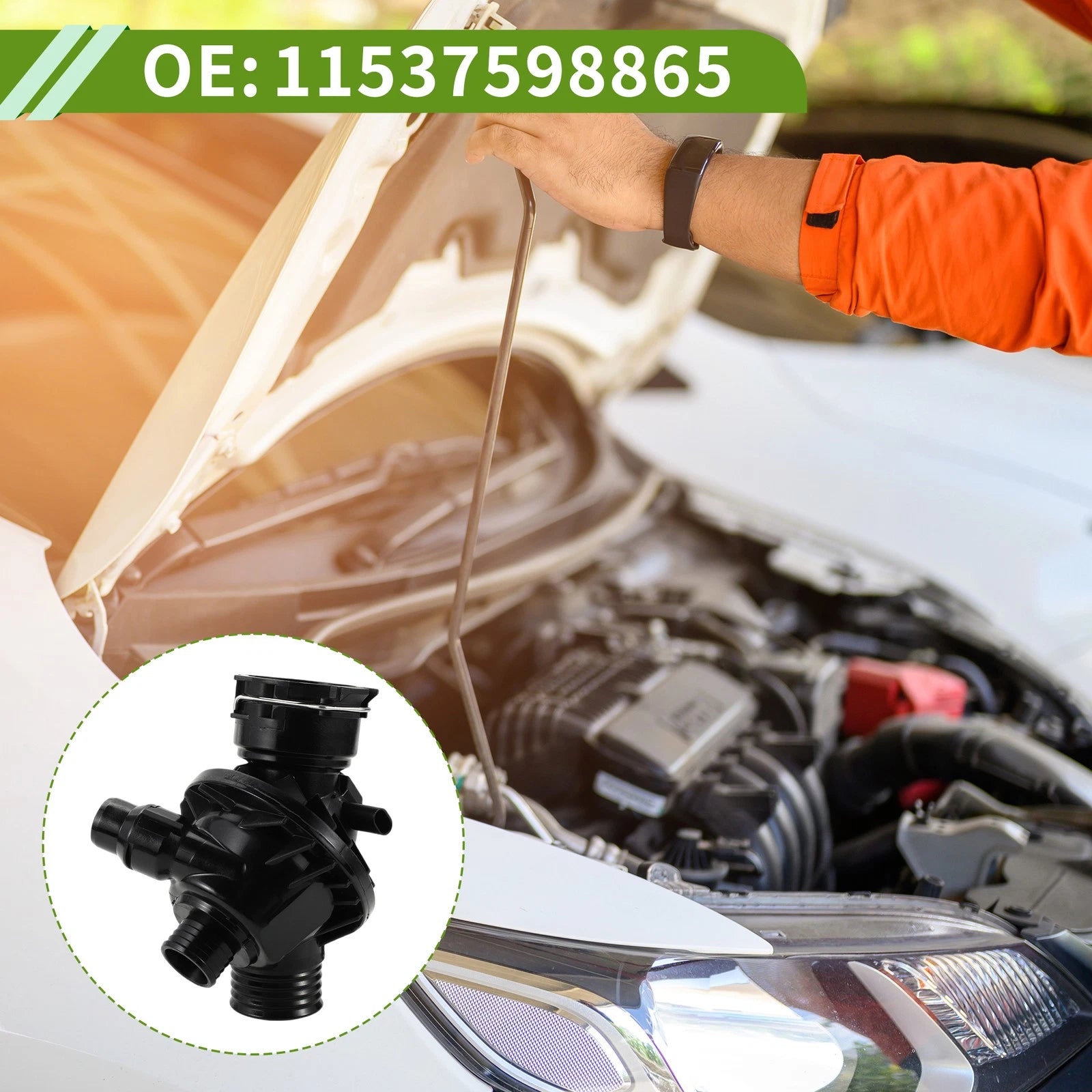 Engine Coolant Thermostat Housing Assembly Replacement for BMW 335i X5 X6 E92 E90 (2007–2016)