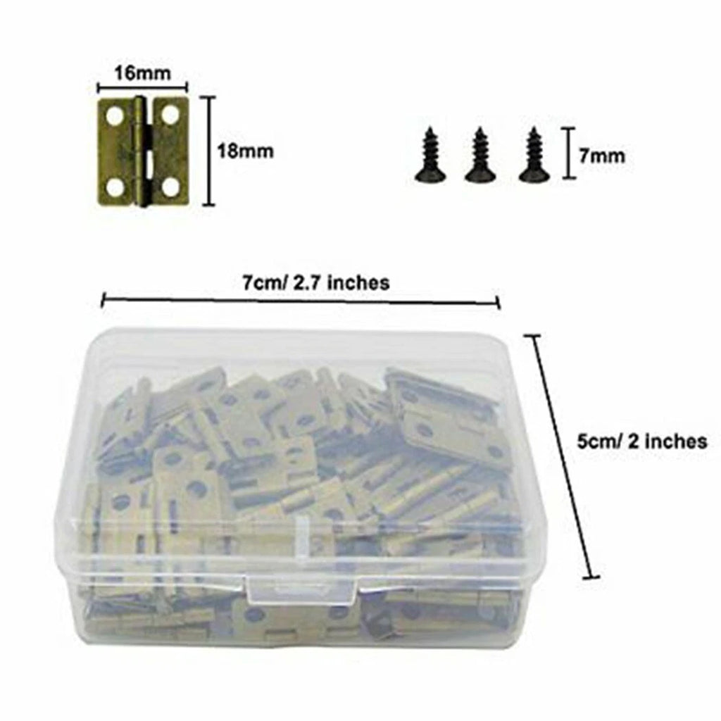 100x Small Box Hinges for Jewelry Box (Retro Butt Hinges)