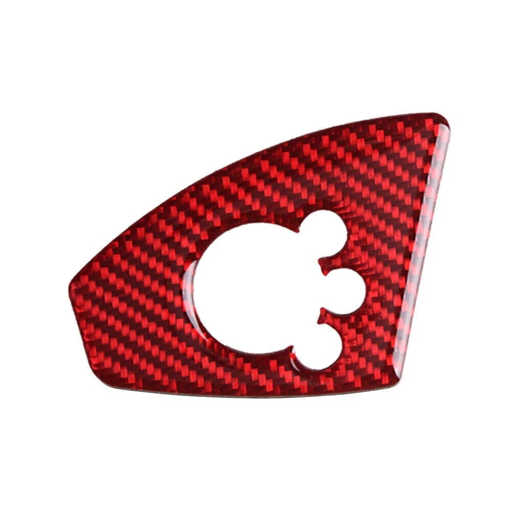 Interior Door Lock Button Cover Trim for Audi TT TTRS (2008–2014) Carbon Fiber Red