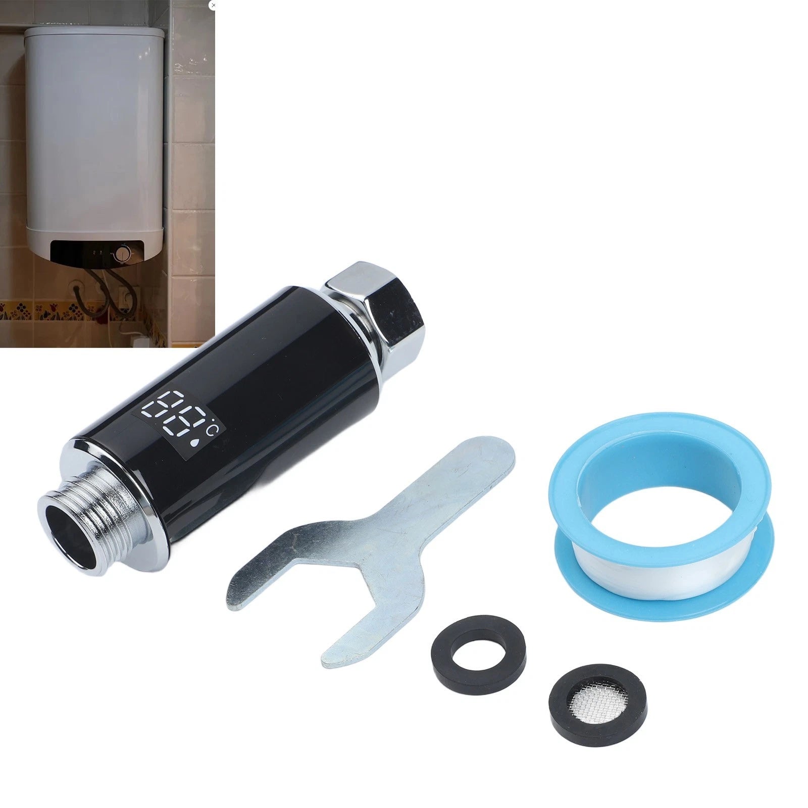 LED Water Temperature Display Shower Head for Universal Fit