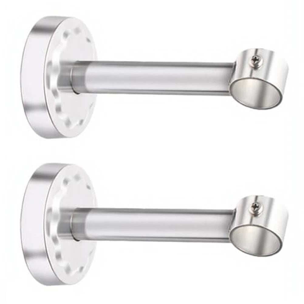 Set of 2 Adjustable Curtain Rod Brackets for Wall or Ceiling Mount