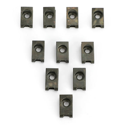 Set of 10 Zinc Plated Spring Spire C Clips U Nuts for M5