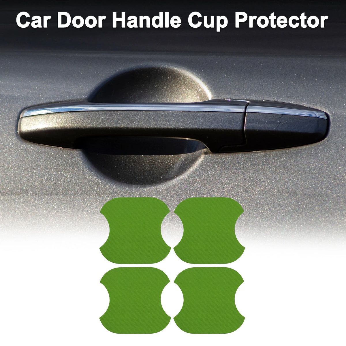 Car Door Handle Scratch Protector for Universal Vehicles (91x93mm, Green)