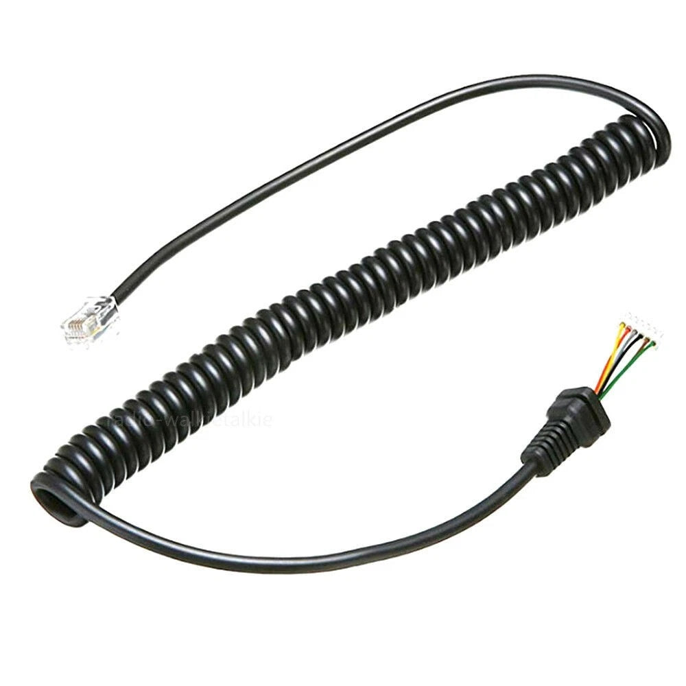 3.28ft 6 Pin Microphone Spring Cable for Yaesu MH-48A6J MH-42B6J