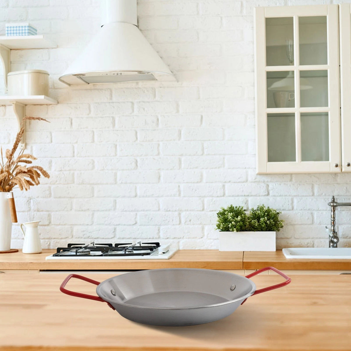 20cm Stainless Steel Paella Bowl for Cooking and Serving