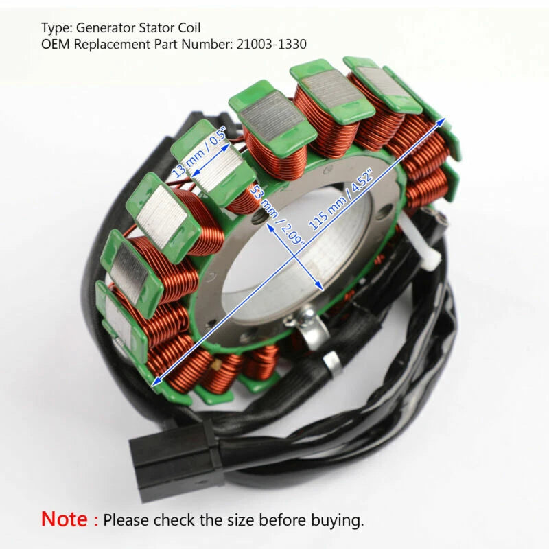 Ricks Stator 21003-1330, 21-207 for Kawasaki ZX600G Ninja ZX6R (1998–1999)