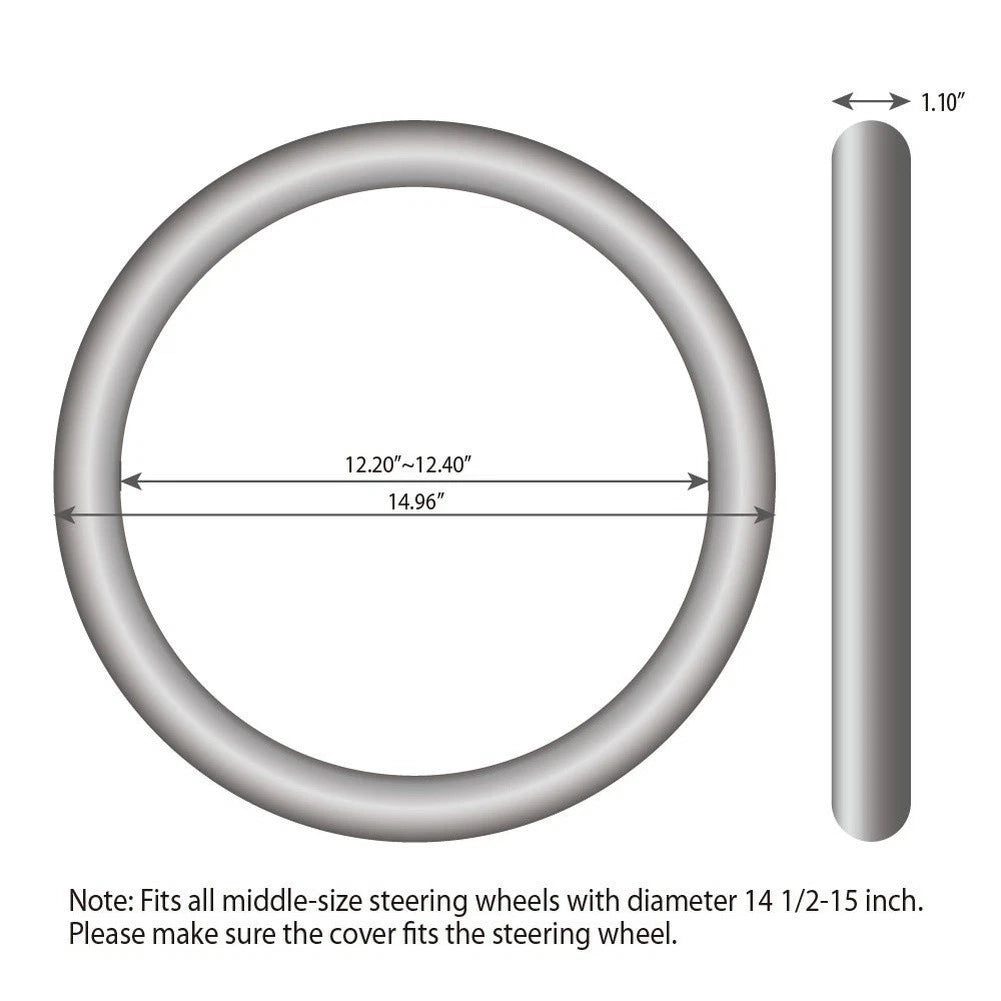 Steering Wheel Cover for Most Vehicles (Leather, Stretch Grip)