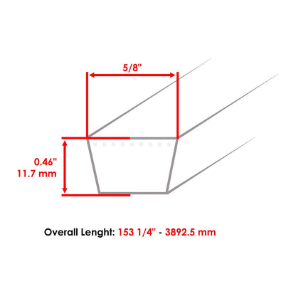 Deck Belt Replacement 52 Inch for Hustler X-ONE 940056 Mower (2005–2015)