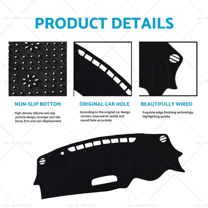 Non-Slip Dash Mat for Mazda CX-3 DK (2015–2023) - Black Polyester