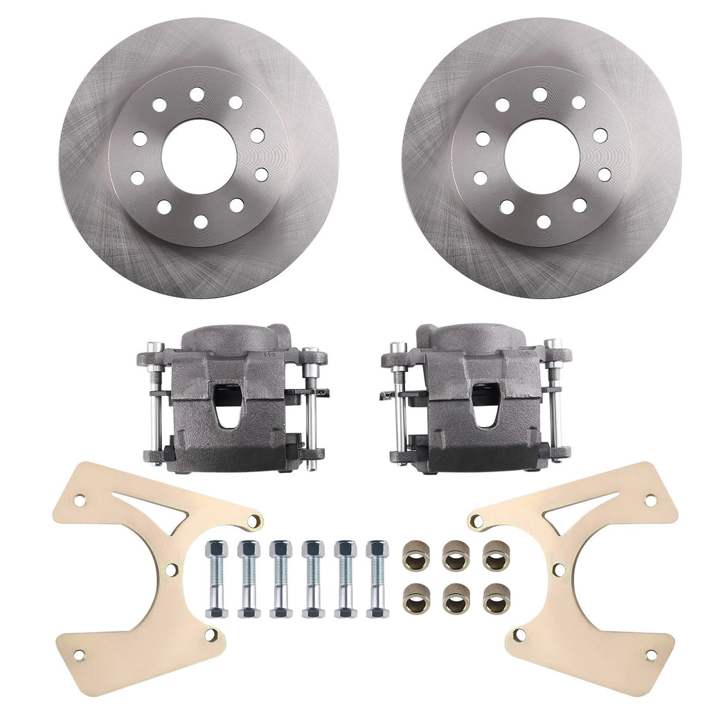 Bolt-On Rear Disc Brake Conversion Kit for GM 10 & 12 Bolt (w/ Black Calipers)