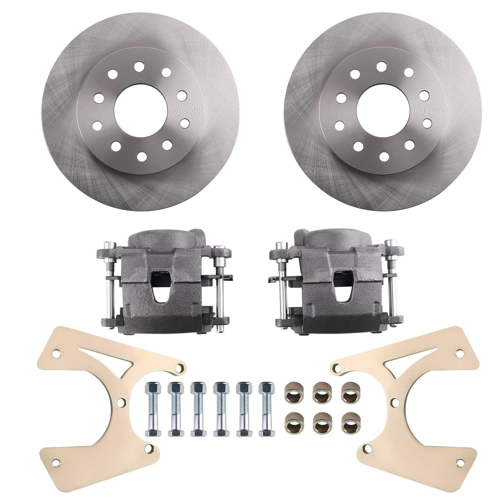 Bolt-On Rear Disc Brake Conversion Kit for GM 10 & 12 Bolt (w/ Black Calipers)