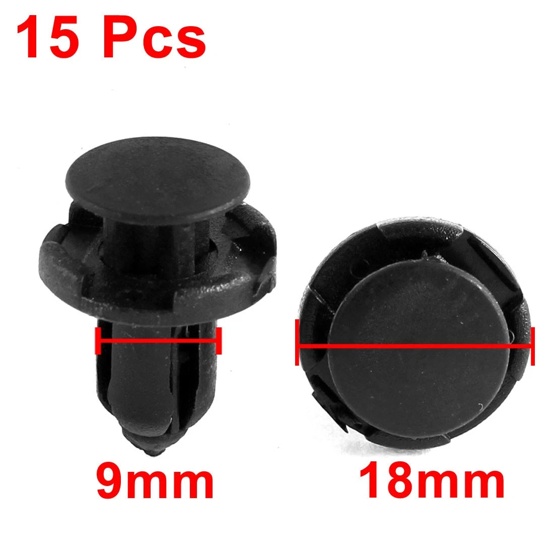 9mm Hole Plastic Rivet Fastener Clips Bumper Mudguard for Honda (15 Pcs)