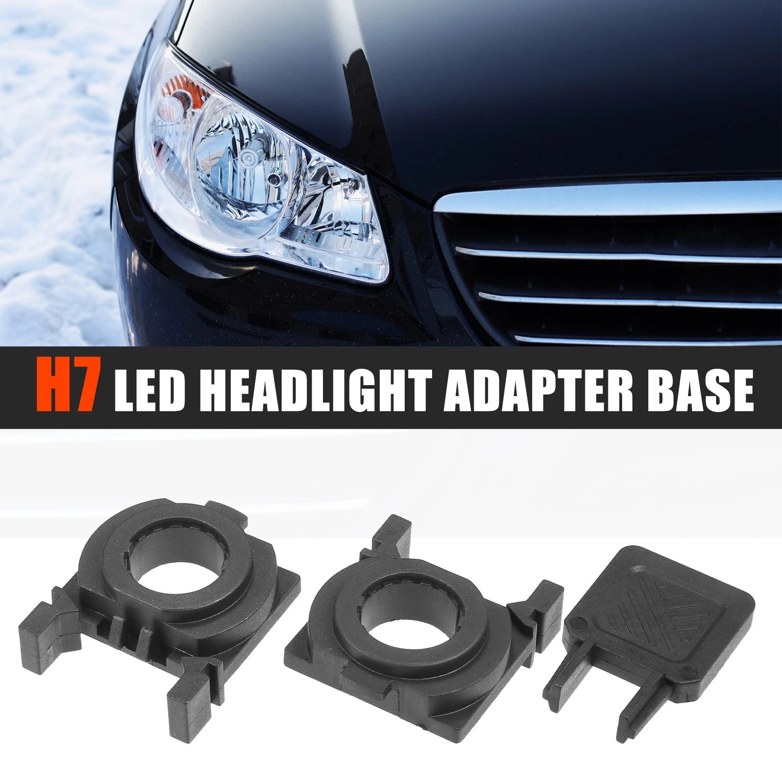 Headlight Adapter Base Set for H7 LED Replacement for Ford Fiesta (2009–2014)