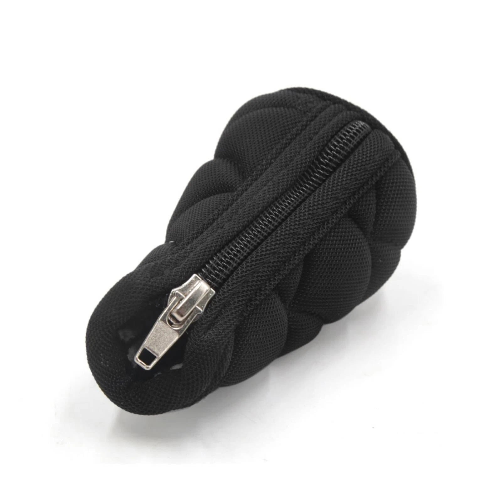 Microfiber Gear Shift Knob Cover for Universal Vehicles (Black/White)