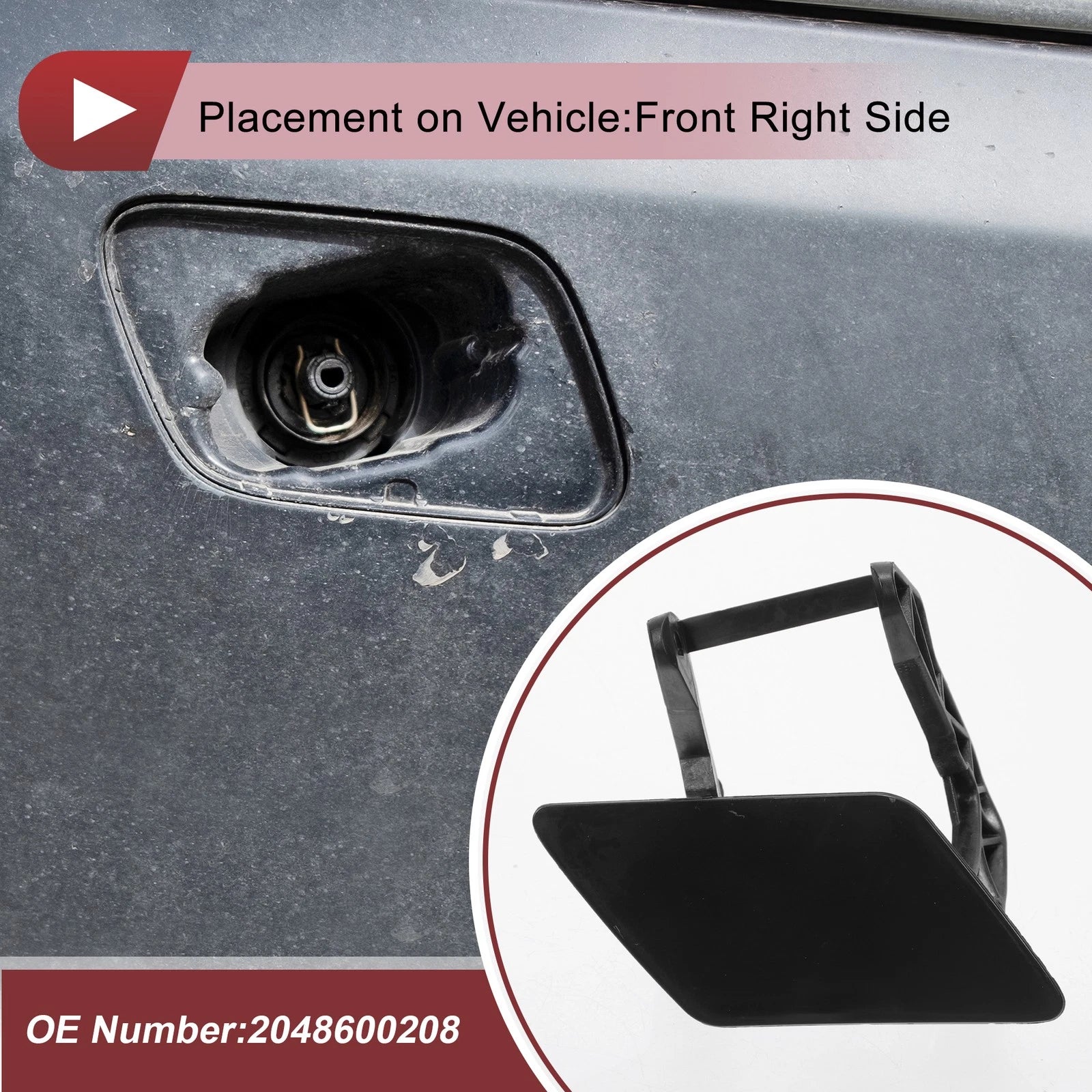 Washer Nozzle Cover Cap Front Right Replacement for Mercedes-Benz GLK350 (2010–2015)