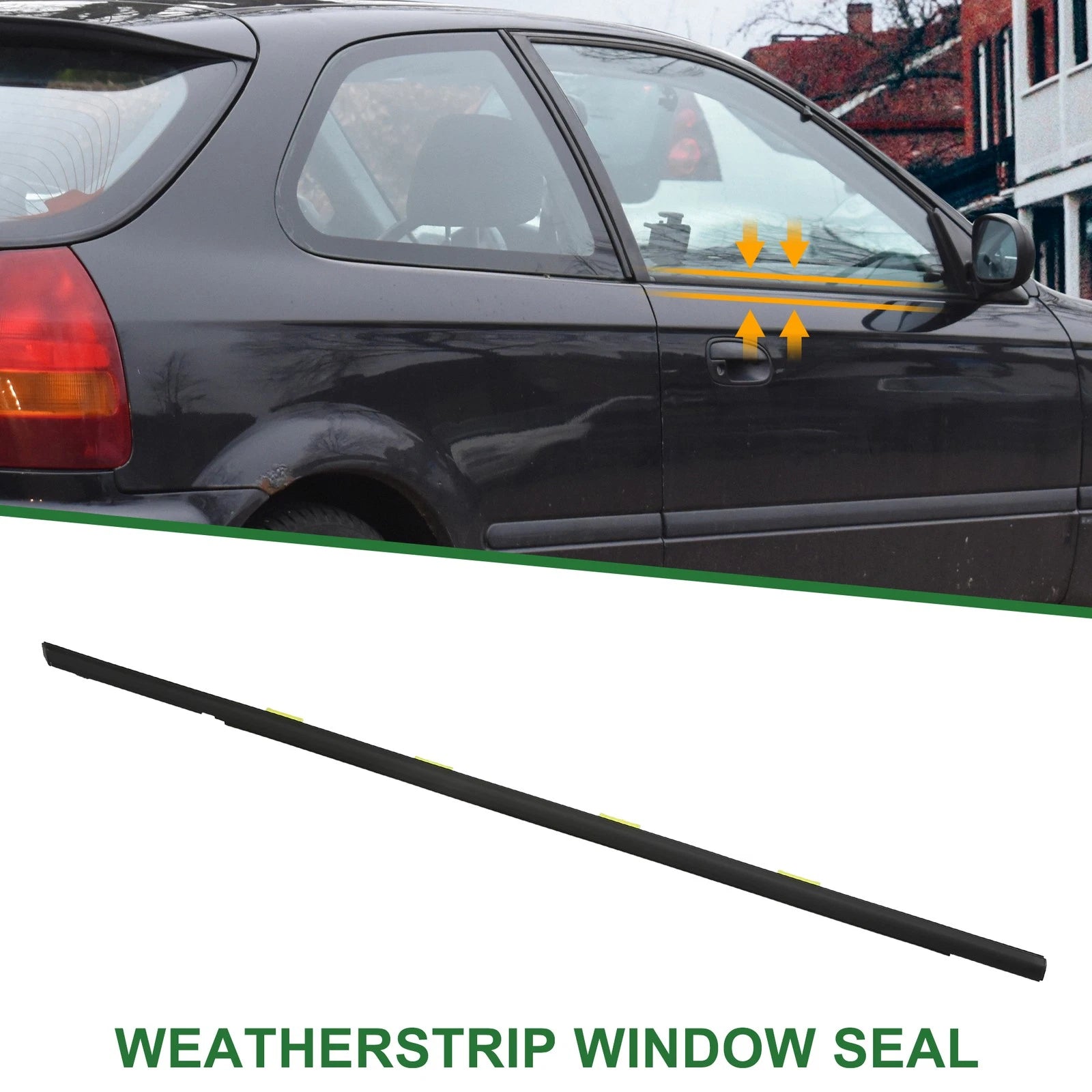 Front Right Window Weatherstrip Seal for Honda Civic (1996–2000)