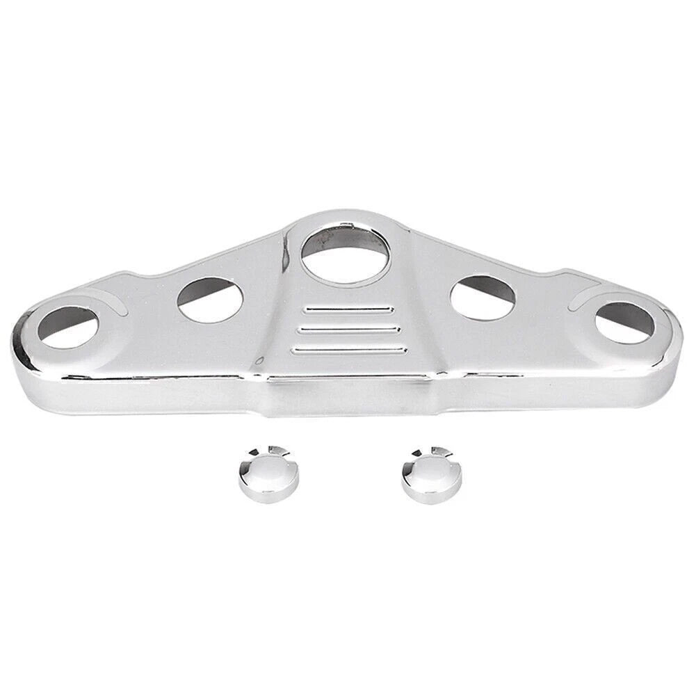 Set of 2 Chrome Upper Triple Tree Cover Clamps for Honda VTX1300 (2003–2009)