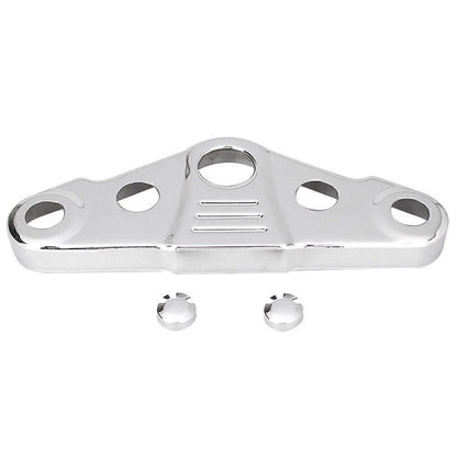 Set of 2 Chrome Upper Triple Tree Cover Clamps for Honda VTX1300 (2003–2009)