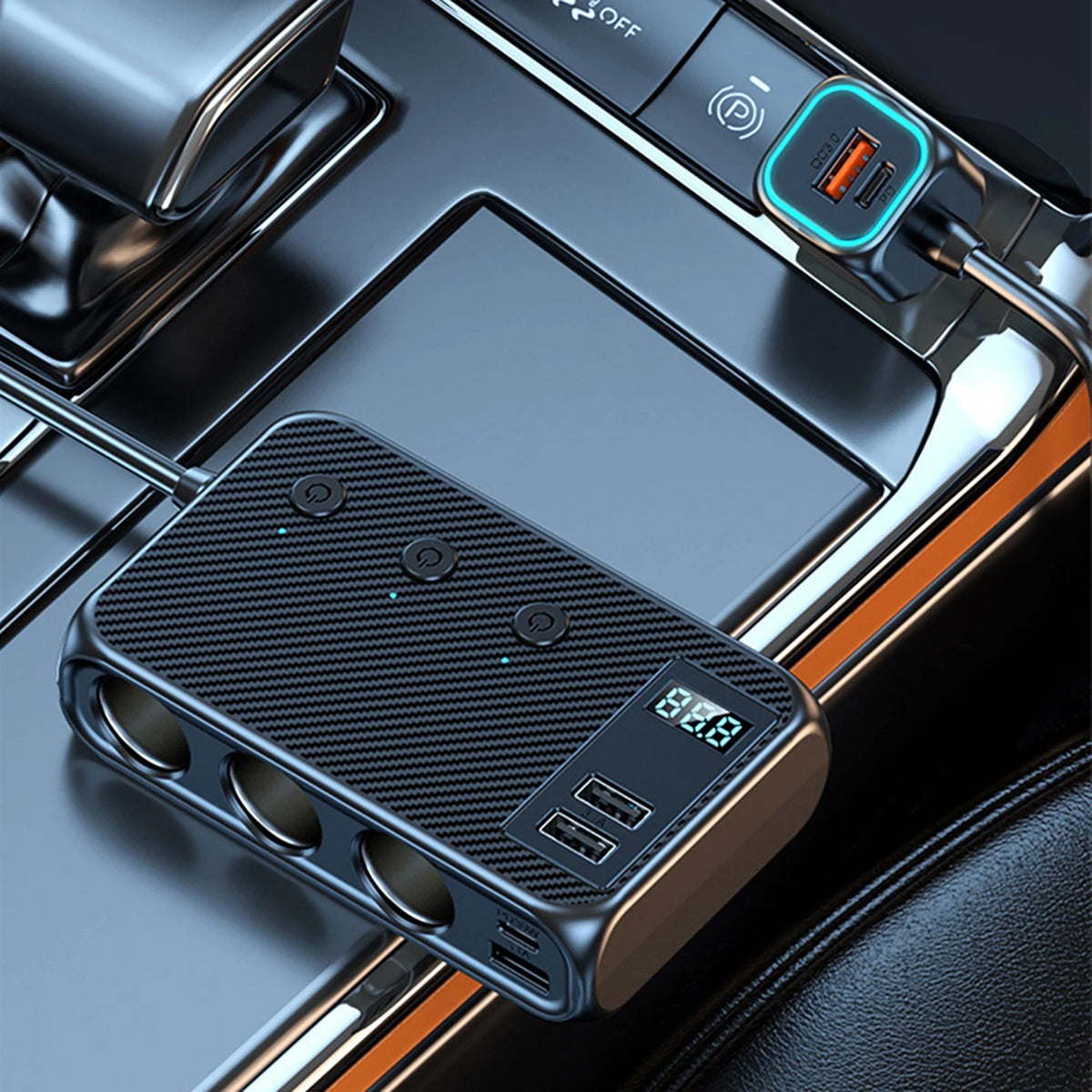 Cigarette Lighter Socket Splitter USB Fast Charger for Universal Vehicles (2010–2023)