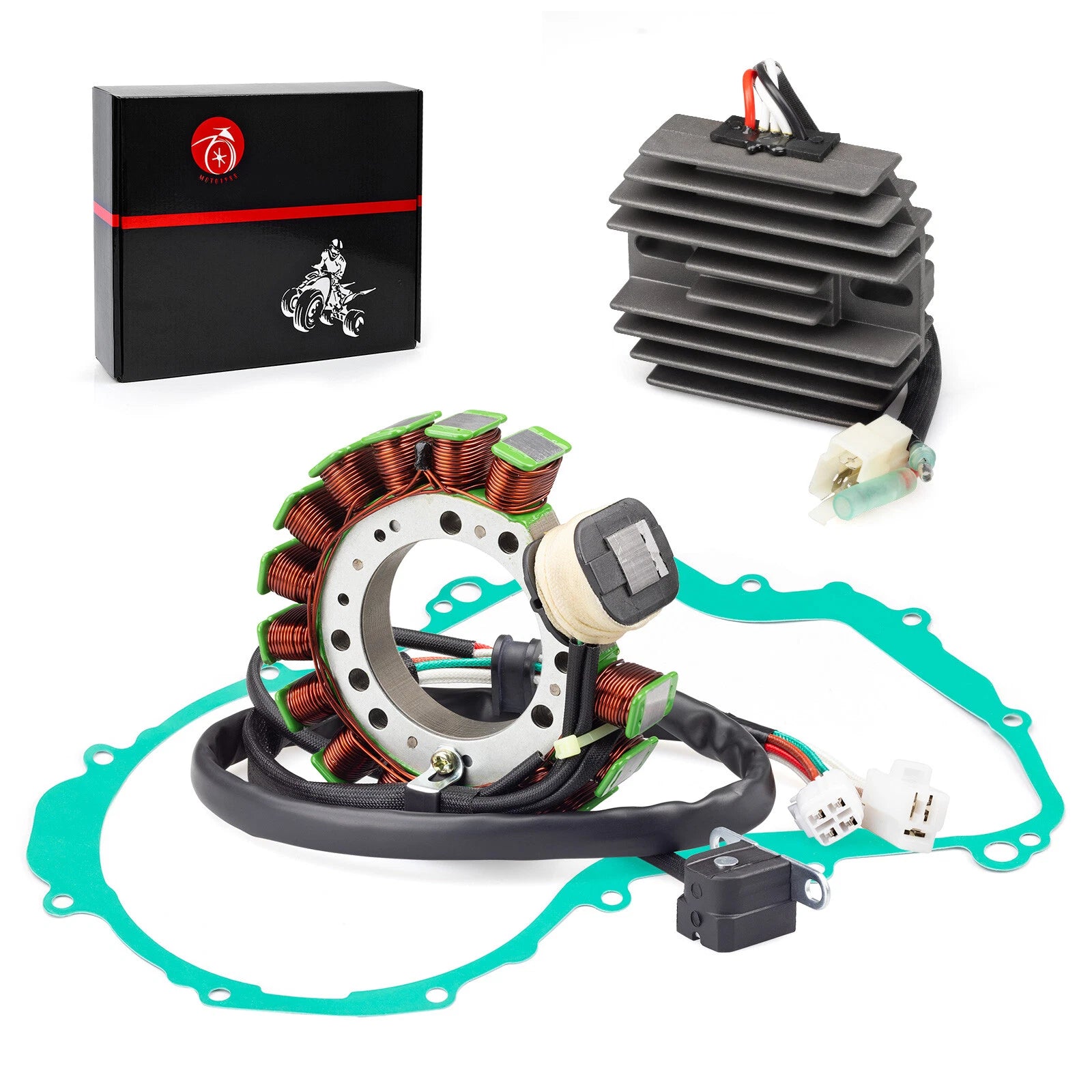 Magneto Stator + Voltage Rectifier + Gasket for Yamaha Big Bear 350 (1999)