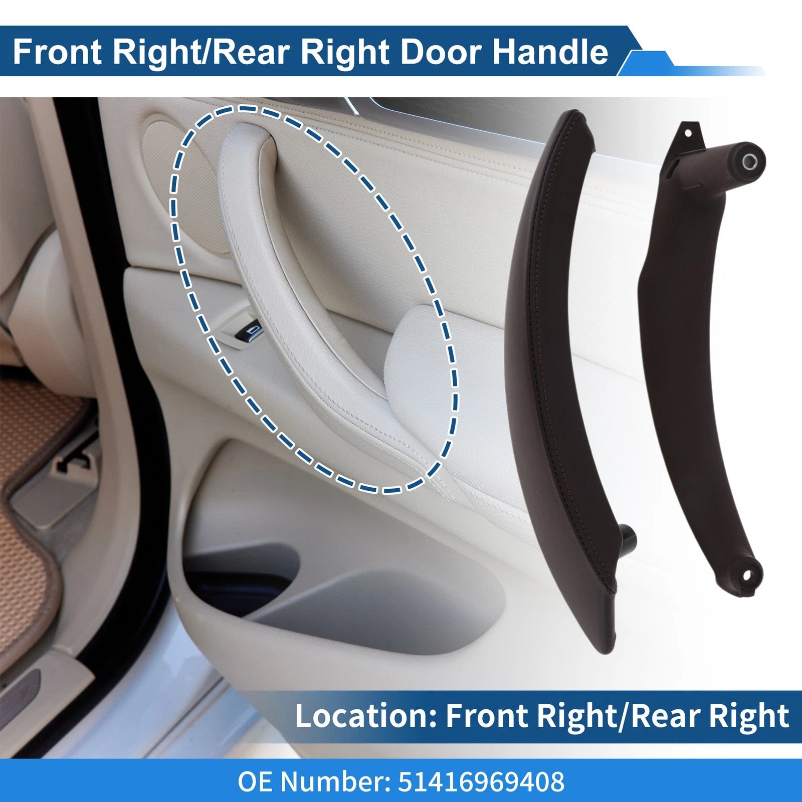 Inner Door Panel Handle Replacement for BMW X5 X6 E70 E71 E72 (2007–2013)