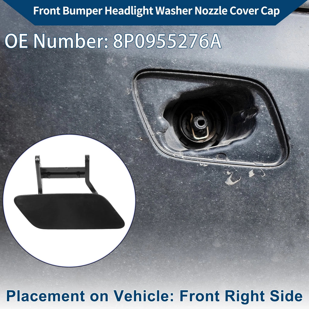 Front Right Washer Nozzle Cover Cap for Audi A3 (2008–2014) Unpainted